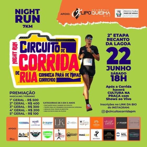 Circuito de corrida de rua conheça Pará de Minas correndo